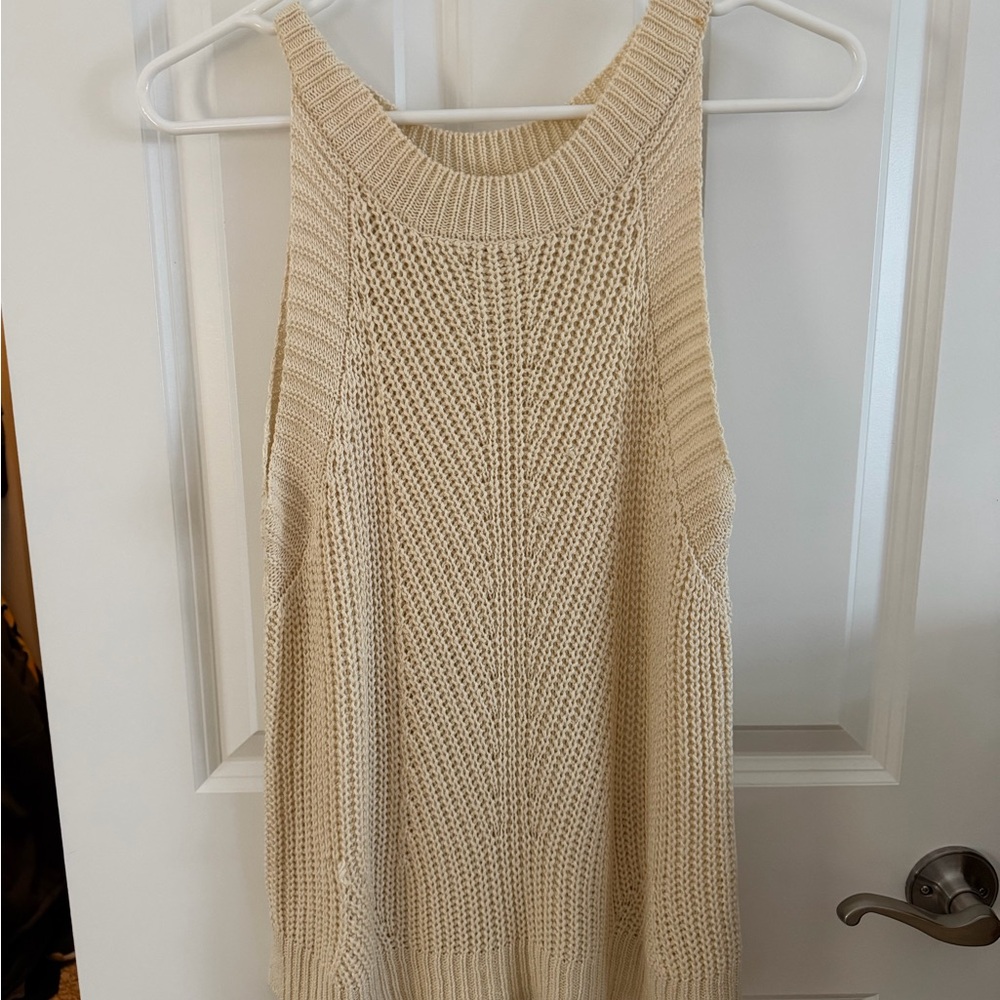 Nine West Cream Knit Tank Top | Size Medium